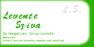 levente sziva business card